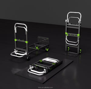 Truk tangan lipat aluminium 2 in 1, kereta lipat 4 roda datar plastik Platform pekerjaan berat <span class=keywords><strong>Dolly</strong></span> - Product Image 3