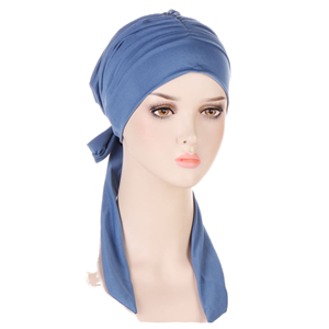 Chapeau turban pré-attaché de style ethnique pour femmes musulmanes <span class=keywords><strong>Foulard</strong></span> hijab intérieur Longue queue Perte de cheveux Casquette de <span class=keywords><strong>chimio</strong></span> Bonnet Turban Chapeau Bandanas - Product Image 1