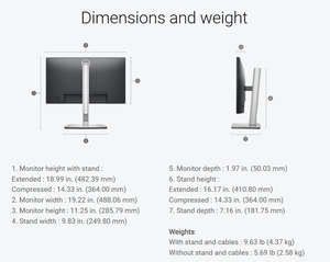 Monitor LED IPS Dell P2225H 21,5 inci 100Hz 99% sRGB Layar Lebar untuk Penggunaan Desktop Bisnis dengan Garansi 3 Tahun - Product Image 1