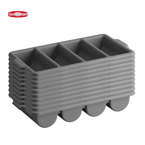 Organizador de restaurante de plástico PP de 4 compartimentos, caja Caddy para almacenamiento de cocina de cubiertos, utensilios y cubiertos - Product Image 4