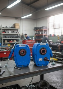 Réducteur hélicoïdal SMR E50 55 50, boîte de vitesses orange HXGF55 50D, montage sur arbre, bras de couple HW 50G, réducteur de vitesse industriel pour l'exploitation minière - Product Image 2