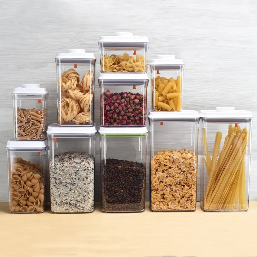 Household Kitchen Items Good Quality and Fresh preservation Airtight Plastic Dry Food Custom Plastic Storage Container