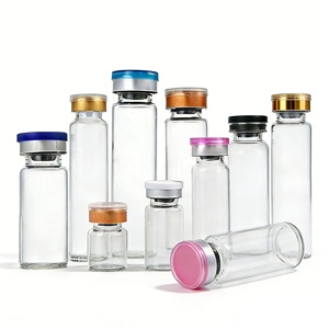 ขวดแก้วเปล่าขนาด 3 มล. 5 มล. 10 มล. 15 มล. 20 มล. 30 มล. พร้อมจุกยางและฝาอลูมิเนียมสำหรับเครื่องสำอางและยา C888 - Product Image 1