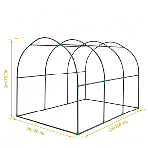 Invernadero Tipo Túnel Impermeable con Estructura de Acero con Recubrimiento en Polvo, Cubierta de PE, Puertas Enrollables con Cierre, Invernadero de Jardín Resistente - Product Image 6