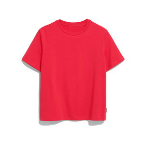 T-shirt pour femme en mélange coton-polyester, coupe moderne, taille légèrement cintrée, lignes épurées, silhouette contemporaine, style décontracté raffiné - Product Image 1