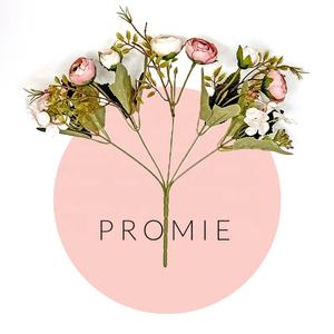 Großhandel Hochwertiges Geschenk Künstliche Seide Hochzeits blume Kleine Seide Tee Rose Tee Rose Bouquet Für Kuchen Geschenk Dekoration - Product Image 5