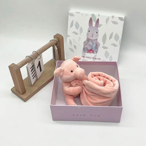 หมูที่กําหนดเองยัดผ้าห่มผ้าฝ้ายน่ารักสิงโตเด็กผ้าห่มรักษาความปลอดภัยตุ๊กตาเด็กความปลอดภัย Swaddle ผ้าห่ม - Product Image 5