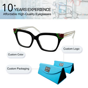 黒のスクエアキャットアイメガネフレーム、赤と緑のパネルデザイン、ファッション非処方メガネ - Product Image 2