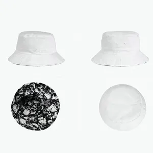 Custom Print Skull Design Polyester Cotton Fisherman Reversible Bucket Summer Hats