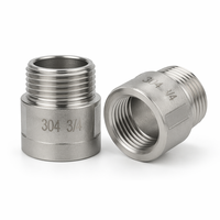 Adaptateur en acier inoxydable 304 BSPP BSPT, corps solide forgé à froid, 3/4 pouce DN20, surface lisse, raccords de tuyauterie filetés mâle-femelle ZL