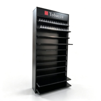 Vitrine en bois noir pour magasin de tabac avec distributeur automatique de cigarettes en acrylique et éclairage LED, écologique
