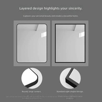 Aluminum Alloy Framed Bathroom Wall Mirror Glass No Punch Self Adhesive Factory Direct Wholesale Support Custom