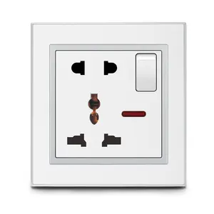 Presa interruttore luce Fashion Design presa commutata multifunzione a 5 Pin con accessori elettrici Standard Neon Uk per la casa