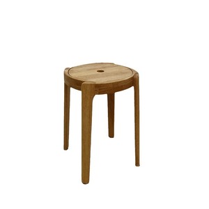 Solid Wood Stool Round <b>Stackable</b> Natural Walnut Dark Walnut Home Living Room <b>Dining</b> <b>Chair</b> Multi Purpose Furniture - Product Image 2