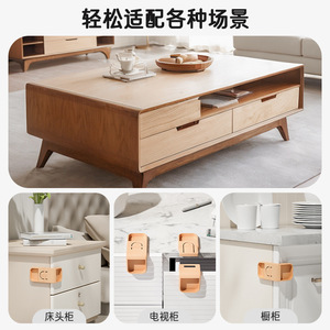 Child Safety Lock Drawer Latch 90 Degree Right Angle Anti Slip Plastic Cabinet Door Lock Baby Proof Beige - Product Image 5