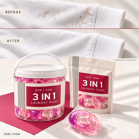 10g 3-in-1 Deterjen Cair Bentuk Bulan dalam Kemasan Retail dengan Desain Kustom dan Jumlah Kemasan