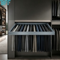 Accessoires de placard de luxe : Porte-pantalons coulissant à extension complète et silencieuse