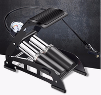 Pompe à pied portable multifonction pliable en alliage d'aluminium avec manomètre haute pression (plus de 160 PSI) pour voiture et moto