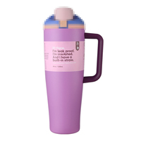 Gourde isotherme en acier inoxydable 304, grande capacité 40oz, avec paille, isolation thermique 6-12 heures, portable, pour boissons chaudes et froides, pour voiture
