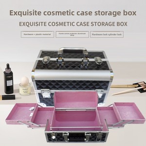 Bandejas portátiles <span class=keywords><strong>de</strong></span> 4 niveles, caja <span class=keywords><strong>de</strong></span> tren <span class=keywords><strong>de</strong></span> maquillaje, caja <span class=keywords><strong>de</strong></span> cosméticos <span class=keywords><strong>de</strong></span> belleza <span class=keywords><strong>de</strong></span> viaje con cerradura con organizador <span class=keywords><strong>de</strong></span> almacenamiento <span class=keywords><strong>de</strong></span> joyas <span class=keywords><strong>para</strong></span> mujeres y <span class=keywords><strong>niñas</strong></span> - Product Image 1
