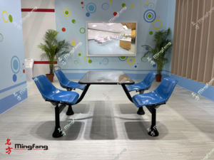 Restaurant &amp; Hotel Supplies Furniture Restaurant <strong>Tables</strong> and Chairs Set 4-seat School <strong>Canteen</strong> Steel <strong>Tables</strong> and Chairs - Product Image 3