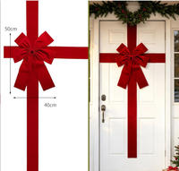 Décoration de Noël en velours à suspendre pour porte, vitrine d'hôtel, décoration de porte de maison, arrangement de scène