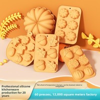 Moule en silicone de qualité alimentaire pour la récolte d'automne, motifs citrouille, feuille d'érable, gland, pour gâteaux, chocolats, savons, pour la pâtisserie DIY, Thanksgiving, Halloween
