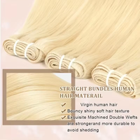 Extensions de cheveux humains vierges non traités blonds 613 lisses, en gros, tissage de cheveux à double trame, qualité usine