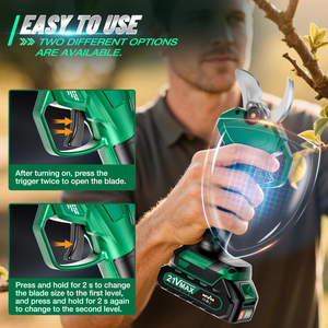 <span class=keywords><strong>Sécateur</strong></span> <span class=keywords><strong>électrique</strong></span> sans fil à moteur sans balais, capacité de coupe de 25 mm, pour <span class=keywords><strong>vigne</strong></span> et pommier, avec 2 batteries - Product Image 5