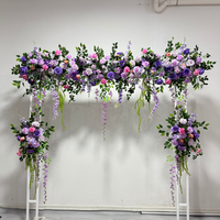 Décoration de toile de fond pour mariage et fête, arrangement floral artificiel suspendu, centre de table floral, chemin de table floral, décoration d'arche - Vente chaude