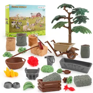 Hy-Simulatie Desktop Farm Scene Zandtafel Accessoires Model Groenten Fruit Graan Stapel Kar Decoratie