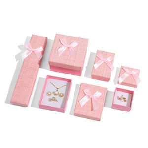 <span class=keywords><strong>Caja</strong></span> de joyería original con cubierta de tela, venta al por mayor, regalo, pendientes, anillo, pulsera, embalaje de joyería - Product Image 4