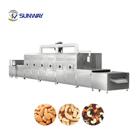 Machine de torréfaction de noix à micro-ondes monotunnel, sécheuse et stérilisateur continu à micro-ondes pour le traitement des amandes, noix de cajou et noix