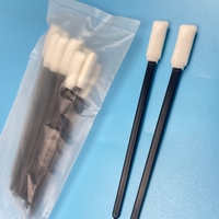 10 bastoncillos de 125mm de longitud total, bastoncillo de espuma, Color negro completo, herramientas especiales para impresora de inyección de tinta, limpieza de automóviles, ancho de espuma de 9mm