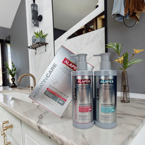 Kit de soin capillaire à la kératine Alapex 98% Lissage des cheveux <span class=keywords><strong>Sans</strong></span> sulfate et <span class=keywords><strong>sans</strong></span> sodium Soins hydratants quotidiens Shampooing Masque capillaire - Product Image 1