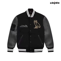 Veste universitaire personnalisée pour homme, manches en cuir véritable, style baseball, personnalisation profonde, logo personnalisé, vente en gros OEM