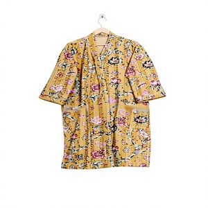 Bata de mujer de lujo tejida a mano con cuello en V y cordón, manga larga, suave, transpirable, de secado rápido, 100% algodón, para primavera - Product Image 5