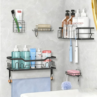 Corncer Shelf Panier de Douche en Acier Inoxydable, Organisateur de Salle de Bain, Étagère de Rangement pour Brosse à Dents Électrique