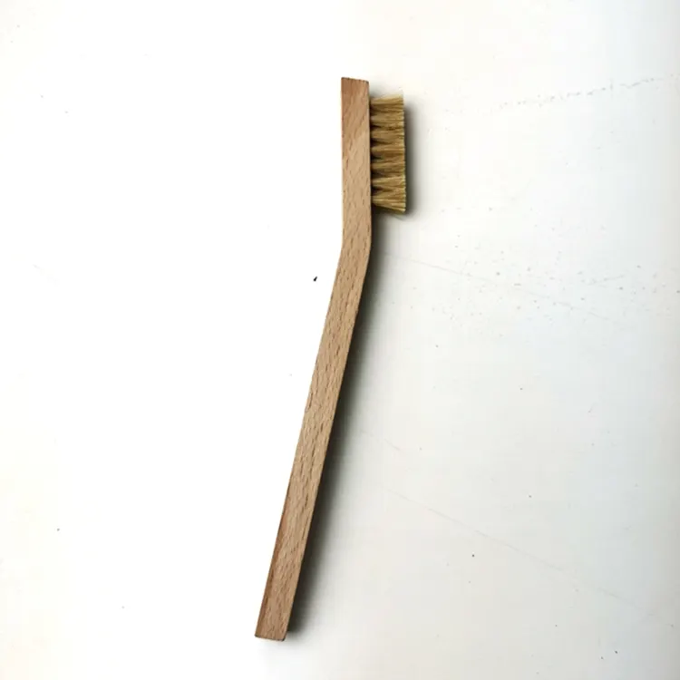 Escova para cabelo de porco, escova de madeira longa com dobra para cabo de madeira