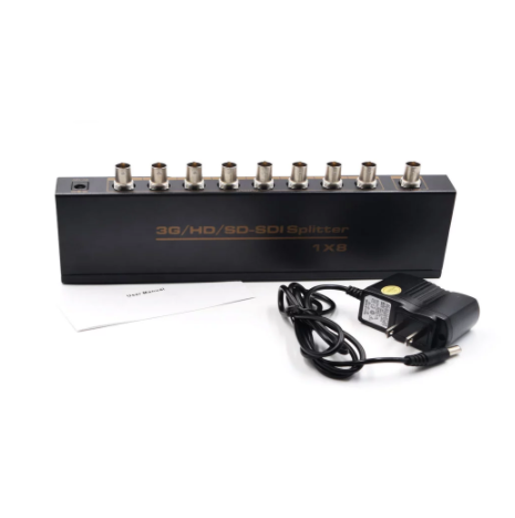 High Quality 3G/HD/SD SDI Splitter 1x8 Multimedia Splitter SDI Extender Adapter 1 in 8 Out Support 1080P TV DVR Projector