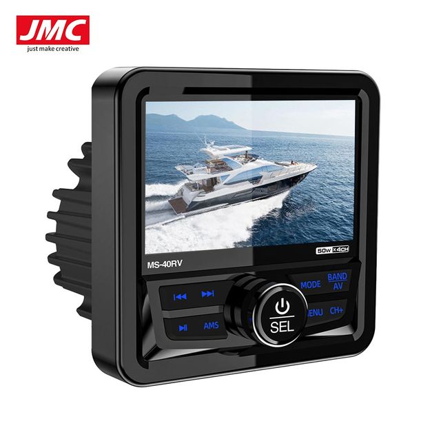 JMC 4inch Boat Stereo MP5 Fm Am Subwoofer Marine Stereo BT USB Play Music Video Player for Motorcycle ATV