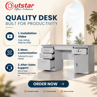 Mobilier moderne pour bureau à domicile Bureau du personnel convertible avec tiroirs verrouillables pour les enseignants et le personnel