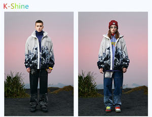 Petit diable Grimace veste agneau montagne imprimé veste hiver pour hommes et femmes grande taille fourrure d'agneau - Product Image 6