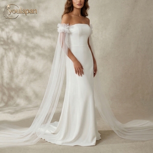 YouLaPan Cape simple et élégante en nylon à manches longues, style quatre saisons, pour les spectacles de mariage, les acteurs et les mariées MM03-I - Product Image 1