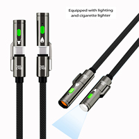 Kabel Pengisi Daya Cepat 240w 4-in-1 dari Supplier OEM, Kabel Data Tipe-C ke Tipe-C dengan Fungsi Senter, Dapat Menyalakan Rokok
