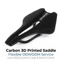 Selle de vélo respirante en fibre de carbone avec logo personnalisé, coque en élastomère imprimée en 3D, grille creuse, pour vélo de route et VTT