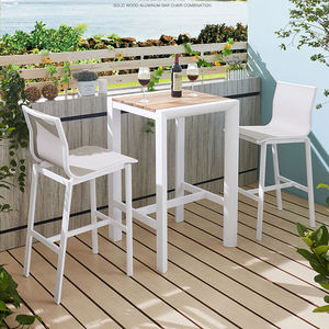 Modern 3 Piece White Luxury Garden Furniture Aluminum <strong>Outdoor</strong> Patio High <strong>Bar</strong> Dining Table Chairs <strong>Set</strong> for Sale - Product Image 1