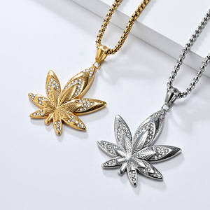 Instagram-worthy maple leaf necklace, a trendy street style accessory from the Western hip-hop culture, featuring a unique, nich - Product Image 1