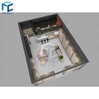Meubles de présentation pour fleuriste, étagères, décoration, design d'intérieur personnalisé pour fleuriste, style moderne.