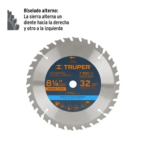 Lama per Sega Circolare per Legno BOX 3 da 8-1/4 Pollici, 32 Denti, Foro Centrale da 5/8 Pollici - Product Image 1